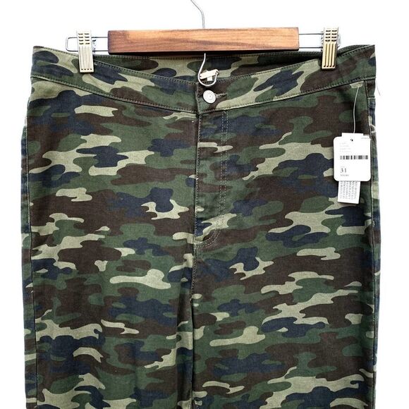 NWT Free People Belle Green Camo Skinny Jeans - Picture 5 of 11
